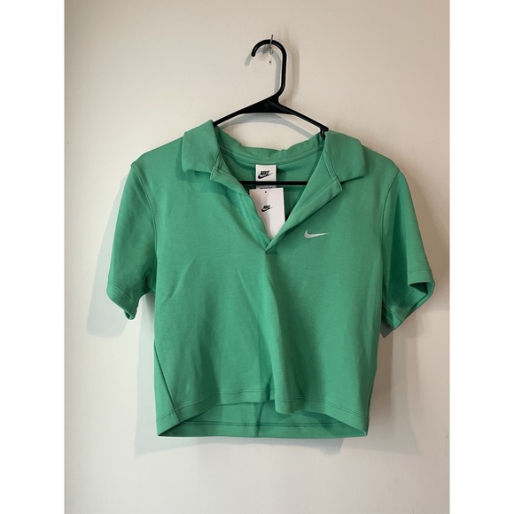 Nike Tops - Nike Women's Kelly Green Cropped Polo Top